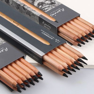 12/box Soft, Medium and Hard Three Kinds of Charcoal Sketch Comic Pen Student Art Supplies Not Easy To Break The Core