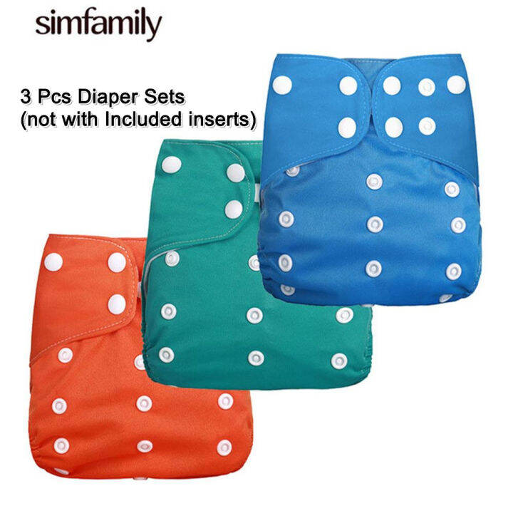 [simfamily]3pcs/set Washable Cloth Diaper Cover Adjustable Nappy