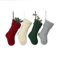 Christmas Stocking Sack Xmas Gift Knitted Wool Candy Bag Christmas Gift Bag for Home Navidad Sock Xmas Tree Decor New Year 2022