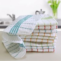 10Pcs 30x30cm Square Cotton Waffle Home Kitchen Scouring Pad Dish Towels Cleaning Cloth Rags