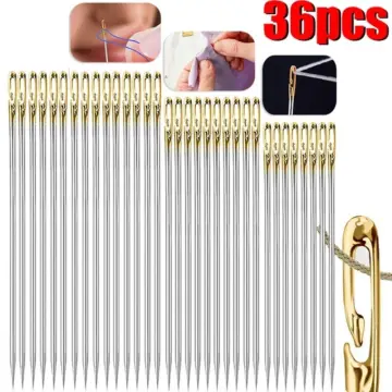 12/36pcs Stainless Steel Blind Needle Elderly Needle-side Hole Sewing Self  Threading Needles DIY Jewelry Apparel Sewing Tools
