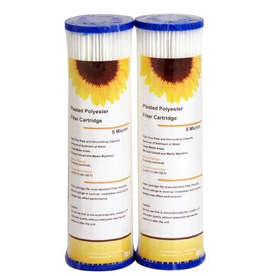 Coronwater 2.5 x 10 Pleated Polyester Water Filter Cartridge 5 Micron High Flow Sediment