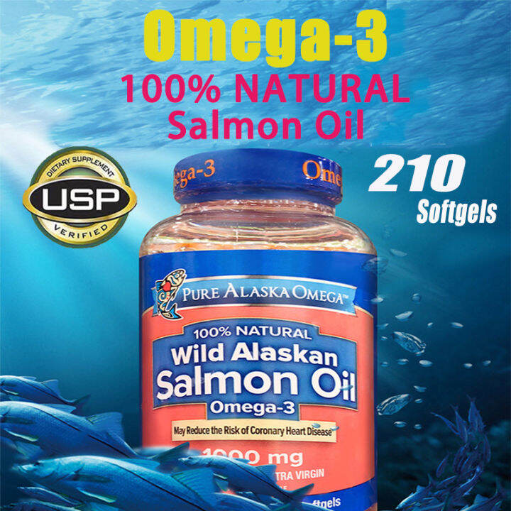 PURE ALASKA OMEGA Salmon Fish Oil OMEGA3 Fish Oil 1000mg 210 Softgels
