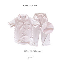 NEW IN!! Panche Sleepwear - ชุดนอนรุ่น Homie สี Pale Pink Sparkle