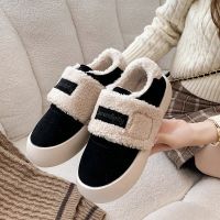 Fashion Womens Winter Snow Boots Ladies Short Plush Flats Shoes Casual Soft Female Loafers Outdoor Anti Slip Cotton Shoes