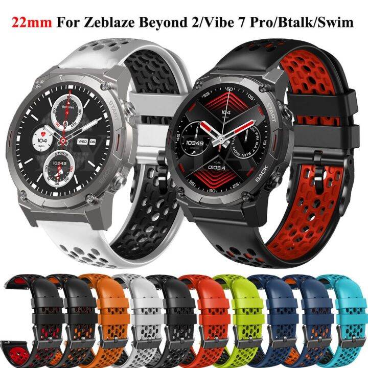 22Mm Silicone Strap For Zeblaze Vibe 7 Pro/Btalk Watch Strap Band ...