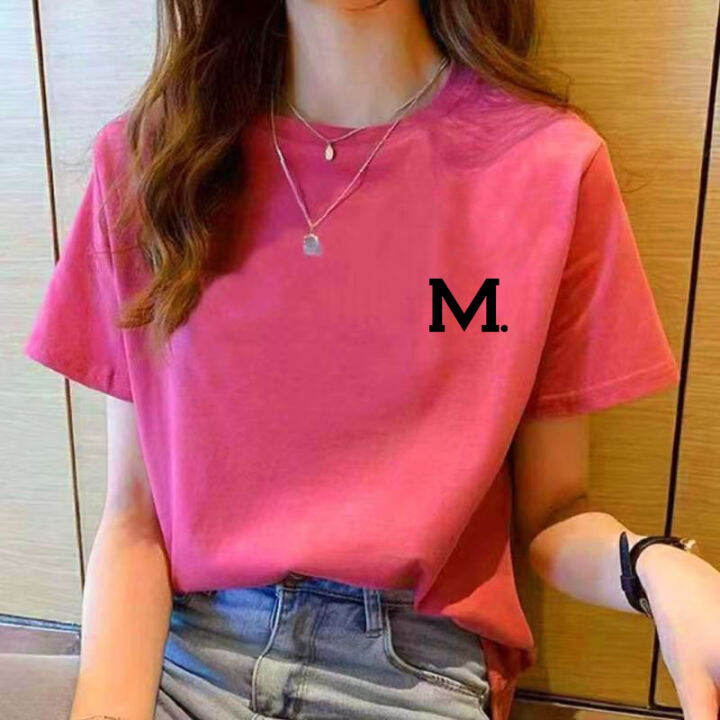 เสื้อยืดผู้หญิงแขนสั้นพิมพ์ลายใหม่-เสื้อแฟชั่นลำลองเรียบง่ายฤดูร้อน