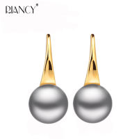 2018 Fashion black freshwater pearl earrings for women 925 sterling silver gold earrings wedding &amp; engagement jewelry