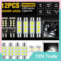 12Pcs T10 T15รถหลอดไฟ Led ภายในชุด Dome แผนที่ใบอนุญาต Trunk Cargo Light Bulbs 6000K 360องศา【fast】