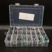 500Pcs/lot 0.1UF 1000UF 24Values Aluminum Electrolytic Capacitors 16 50V mix Electrolytic capacitor Assorted kit and storage box