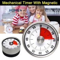 Kitchen Timer Magnet Round Shape Stainless Steel Mechanical Cooking Clock Time Reminder ph