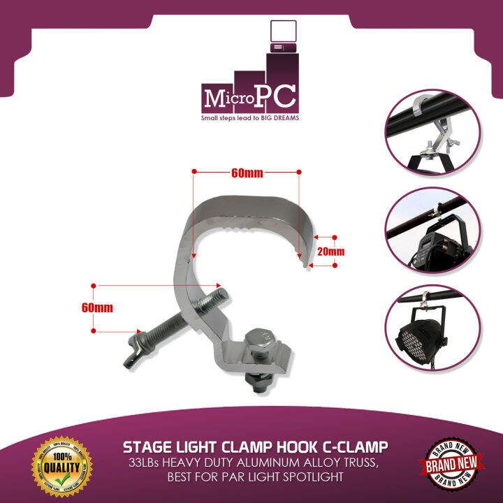 STAGE LIGHT CLAMP HOOK CCLAMP, 33LBs HEAVY DUTY, ALUMINUM ALLOY TRUSS