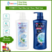 Combo 2 chai dầu gội đầu gồm clear Bạc Hà 480ml và Clear Men 450ml