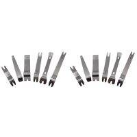 12 Pcs Set Silver Stainless Steel Car Radio Removal Tool Car Door Clip Panel Audio Stereo Dismantle