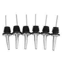 6Pcs Stainless Steel Spirit Wine Bottle Pourer Stopper Liquor Cocktail