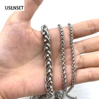 Charm Rope Chain Stainless Steel Necklaces 3-8MM  Hip Hop  Jewelry Silver Color Necklace Keel Chain Gifts 24inch USENSET Fashion Chain Necklaces