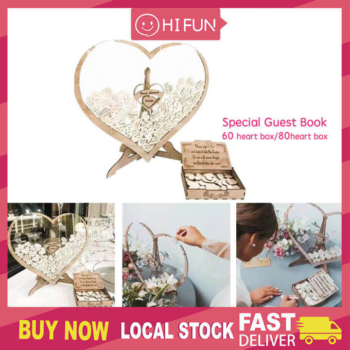 Heart Shaped Wedding Guest Wedding Souvenir Guest Book Frame Book Drop Box Frame Party