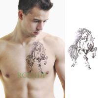 Waterproof Temporary Tattoo Sticker Unicorn Horse Fake Tatto Flash Tatoo Back Leg Arm belly big size for Women girl Men body art Stickers