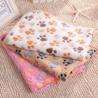 {pets baby} Premium Fleece PawPrint WarmCashmere Mats Soft Fluffy Pet Blanketshrow For DogCat Pets Accessories