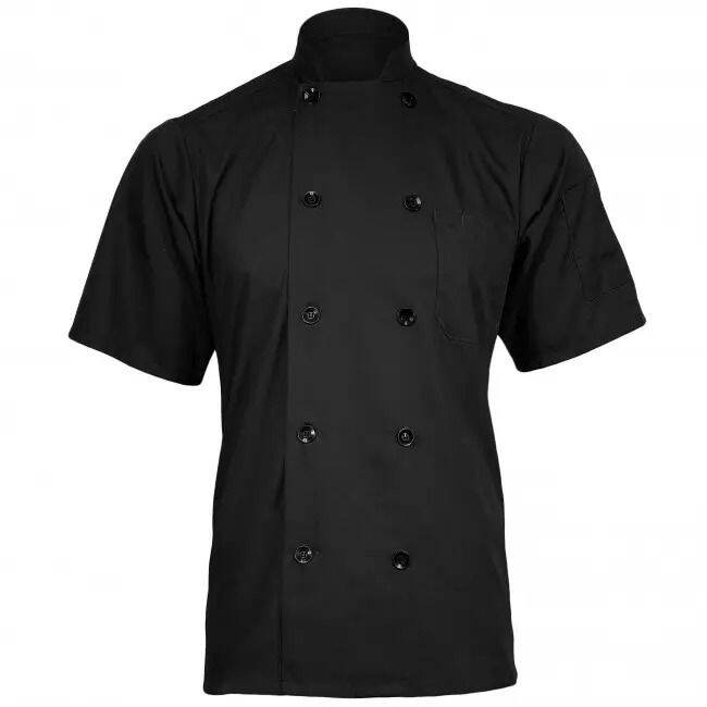 CHEF UNIFORM CHEF JACKET BAJU SERAGAM KOKI CHEF HITAM LENGAN PENDEK