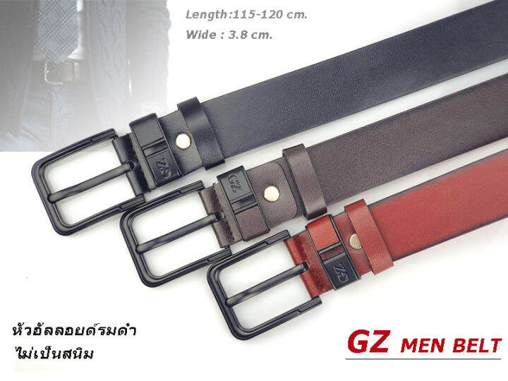 เข็มขัด-เข็มขัดหนังผู้ชาย-gz-men-belt-หัวอัลลอยด์รมดำ-ไม่เป็นสนิม-พร้อมส่งทันที