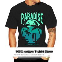 เสื้อยืดชายหาดสไตล์แคลิฟอร์เนีย Surfing Paradise เสื้อคอกลมแขนลำลองขาสั้นสำหรับผู้ชายผู้หญิงเสื้อยืดแฟชั่นพิมพ์ลาย100% ผ้าฝ้ายฤดูร้อนคอกลมใหม่ขายส่งราคาถูกเสื้อยืดตลก