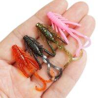 【hot】✾❀ 10pcs Jig Wobblers Silicone Soft Bait Worm Fishing Lures 45mm Shrimp Sinking Swivel Twintails Sea