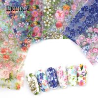 ERUIKA 10pcs/set Transparent Mixed Flower Nail Foil Art Transfer Stick Water Decals Quick Design Foil Nail Manicure Decoration