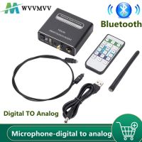 WVVMVV Bluetooth 5.0 รองรับ DAC Digital to Analog Audio Converter Adapter เล่นไมโครโฟน รีโมทคอนโทรล ตัวถอดรหัสเสียง