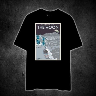 VISIT THE CRATERS OF THE MOON (SPACE VINTAGE TRAVEL) Printed t shirt unisex 100% cotton