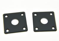 KAISH Guitar Jack Plate Square Flat Base Plastic Black