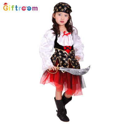 เครื่องแต่งกายสำหรับงานปาร์ตี้ในยุโรปและอเมริกา cosplay ชุดการแสดงบนเวทีโจรสลัดสุดหรูของ Pirates of the Caribbean Girls