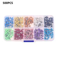 500 PCS/Set Pins Round Pearl Head Map Tacks Board Safety Thumbtack Push Pins Multicolor Home Mark Office School Supplies Clips Pins Tacks