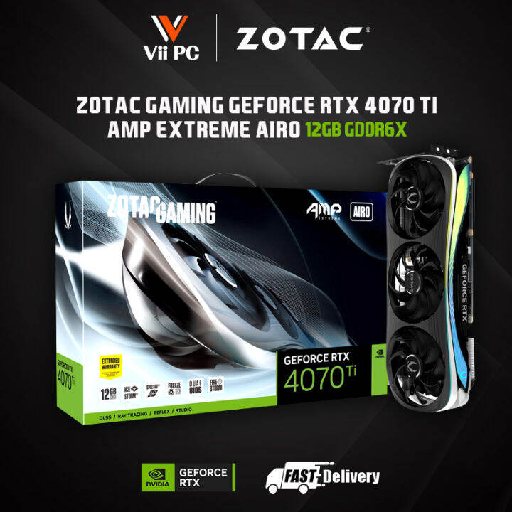 ZOTAC GAMING NVIDIA GeForce RTX 4070 Ti AMP Extreme AIRO 12GB GDDR6X ...