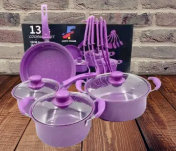 13pcs Colored Cookware Set Purple DM