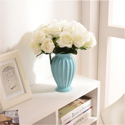 Modern Minimalist Europe Style Ceramic Flower Vase Ornaments Creative Tabletop Blue White Vase Christmas Home Decor A1535