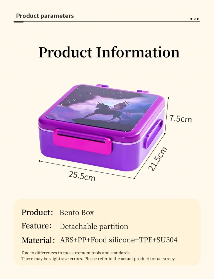 HAIXIN Bento Box for Kids - Insulated Lunch Box with Thermos for Hot Food,  Leak-proof Kids Lunch Box with Cutlery and Snack Box, 4-Compartments Lunch  Container for School Outdoors Office (Purple) 