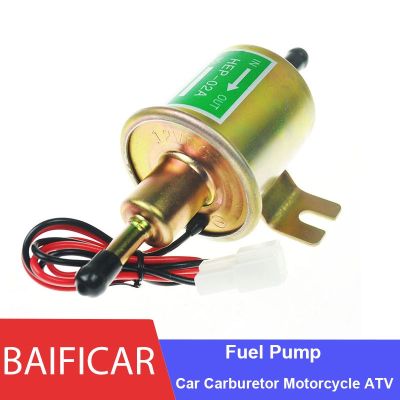 Baificar Brand New 12V Electric Fuel Pump Low Pressure Bolt Fixing Wire Diesel Petrol HEP-02A For Car Carburetor Motorcycle ATV