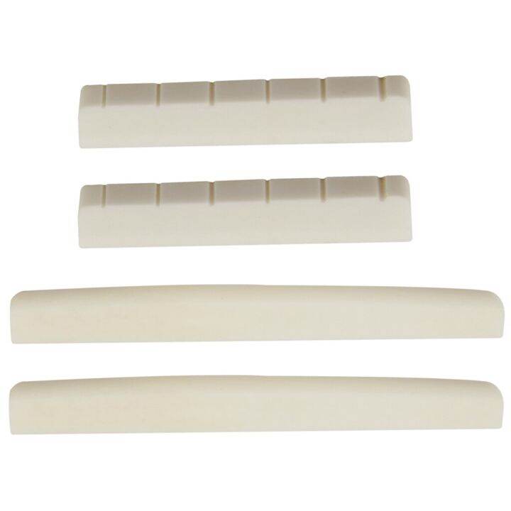 2-sets-of-4pcs-classical-guitar-slotted-saddles-nuts-bone-musical-instrument-parts-beige