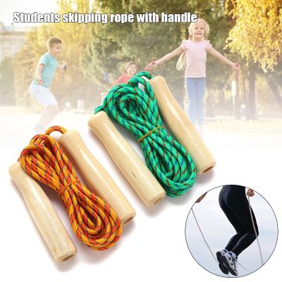 Sale Random Color Kids Child Skipping Rope Wooden Handle Jump Play Sport Exercise Workout Toy 2.5 m