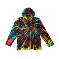 เสื้อมัดย้อม เสื้อฮู้ด Hoodies สี Black Rainbow