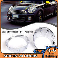 CALLENDERA 2Pcs Fog Light Trim Ring Front Fog Lamp Frame Cover 51117248791 51117248792 Compatible For Mini Cooper R55 R56