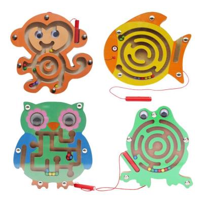 Magnetic Maze Mini Maze Puzzle Games Magnetic Small Maze Wooden Develop Attention Learn While Playing for Kids Ages 3 Activity Game everyday