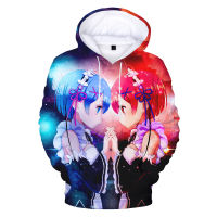 2023 NewNew Re: ชีวิตในโลกที่แตกต่างจาก Zero Rem 3D Hoodies ผู้ชายผู้หญิง Pullover เสื้อพิมพ์ Harajuku ญี่ปุ่นอะนิเมะ Hoodies