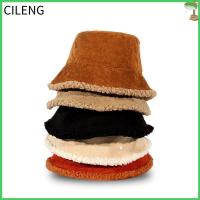 CILENG ผู้หญิงฤดูใบไม้ร่วงหน้าหนาวสำหรับสุภาพสตรีสีทึบ Topi Bucket หมวกผ้านุ่มหมวกปานามา