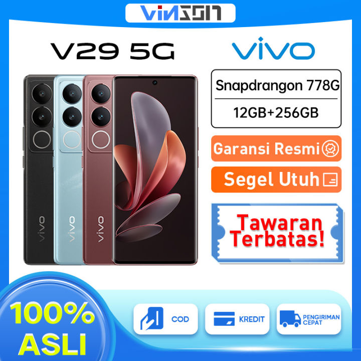 Vivo V29 5g 12512gb Snapdragon 778g 50 Mp Hd Af Selfie 3d Curved Screen With Slim Garansi 9744