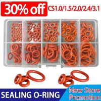 ✐﹉ 50-200Pcs Silicone O Ring Sealing Washer Red VMQ O-ring Gasket Waterproof Oil Resistant High Temperature Oring Assortment Kit