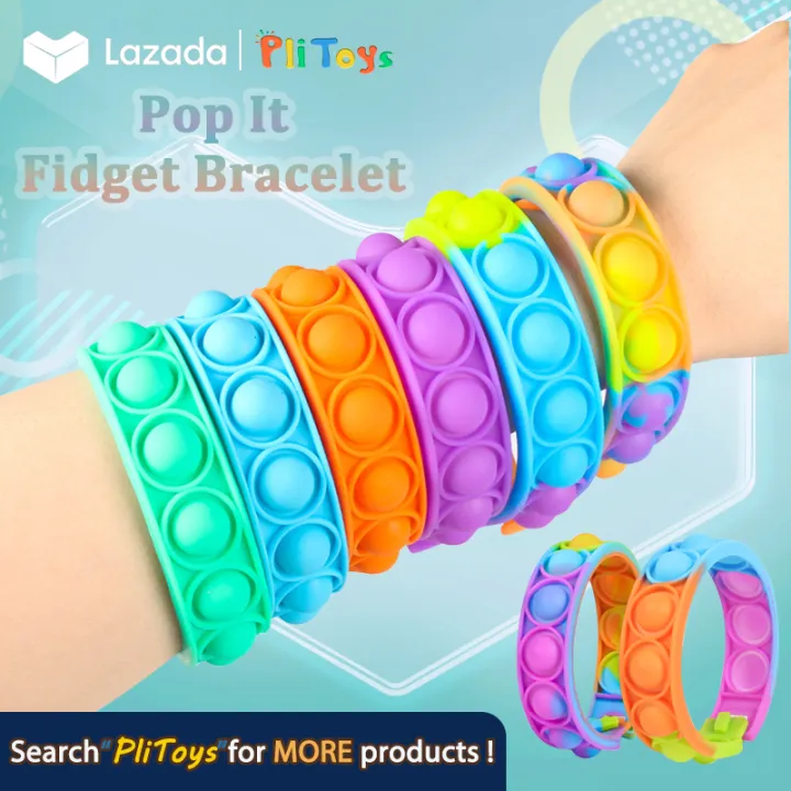 PliToys Silicone Wearable Push Bubble Bracelet Sensory Toy Wristband