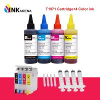 หมึกเติมหมึก T1971หมึก4ขวดตลับหมึกสำหรับ Epson หมึกเติม T1951 T1961การแสดงออก Xp-101 201 211 401 204 104 214 Wf-2532 411