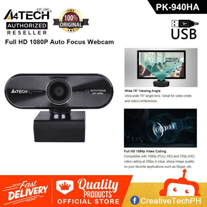 A4Tech PK-940HA Full HD 1080P Auto Focus Webcam | Lazada PH